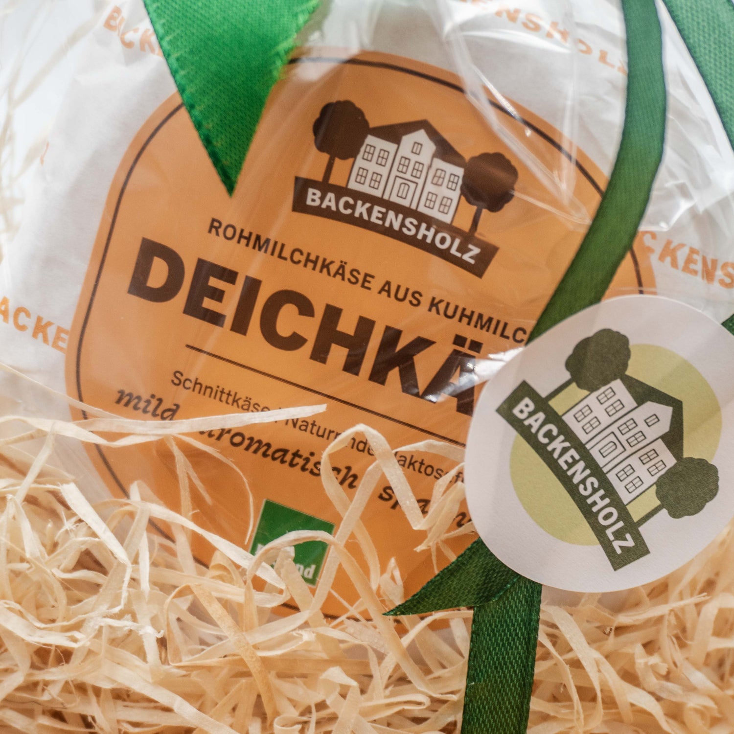 Deichkäse in Tüte verpackt Nahaufnahme