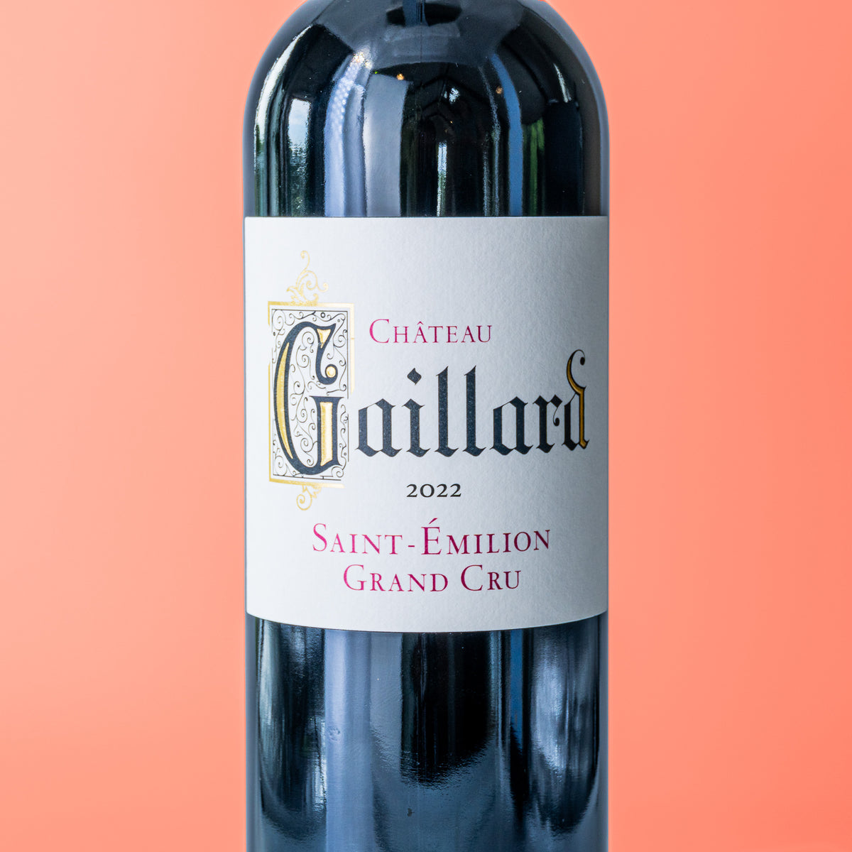 Etikett Flasche Rotwein Chateau Gaillard 2022