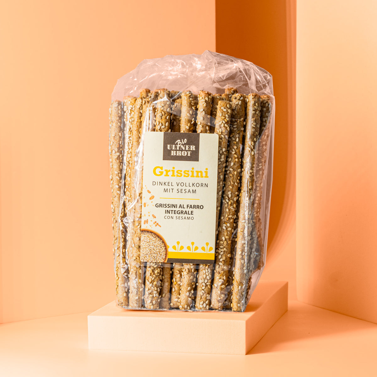 Tüte Dinkel-Grissini Sesam.