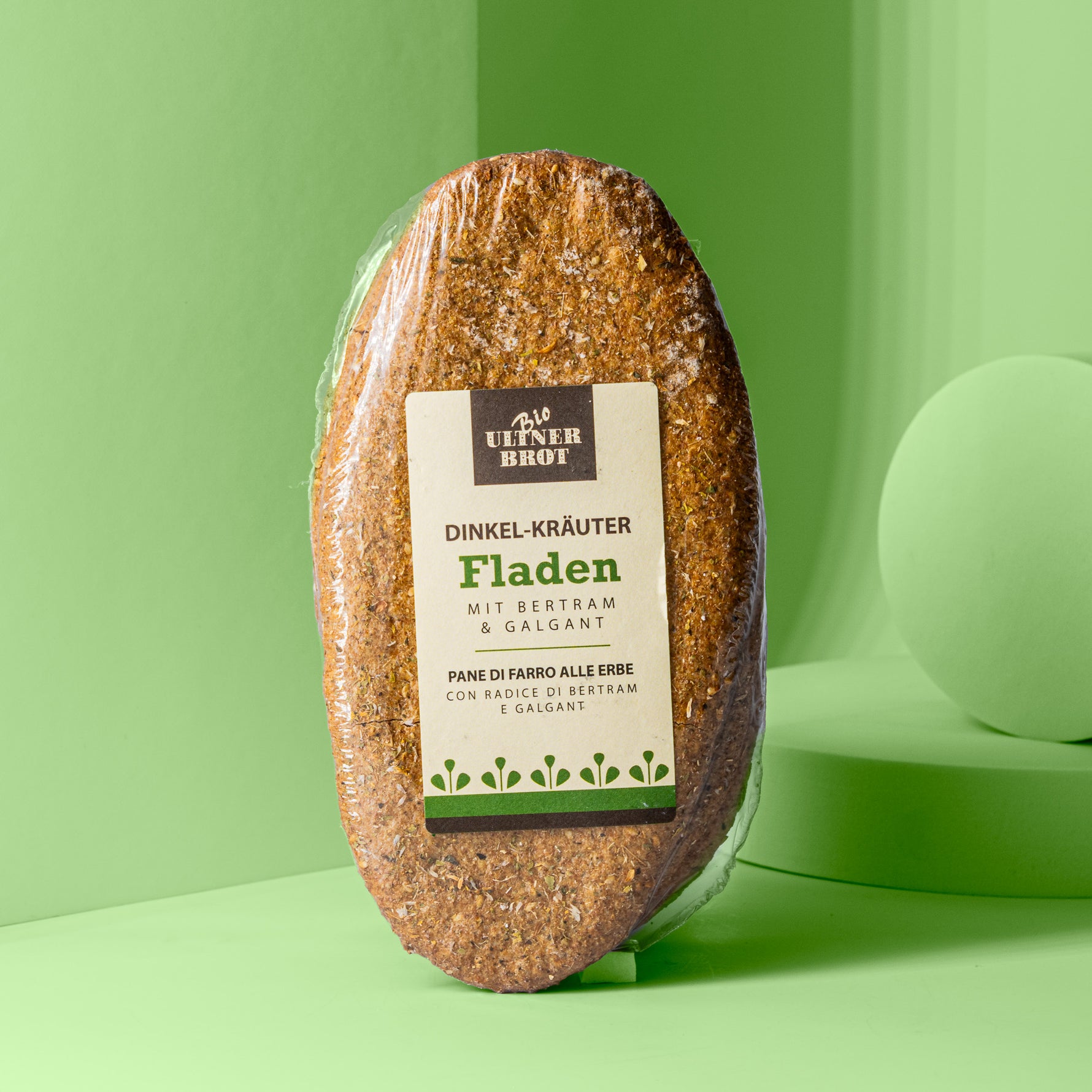 Dinkel-Kraeuter Fladen verpackt.