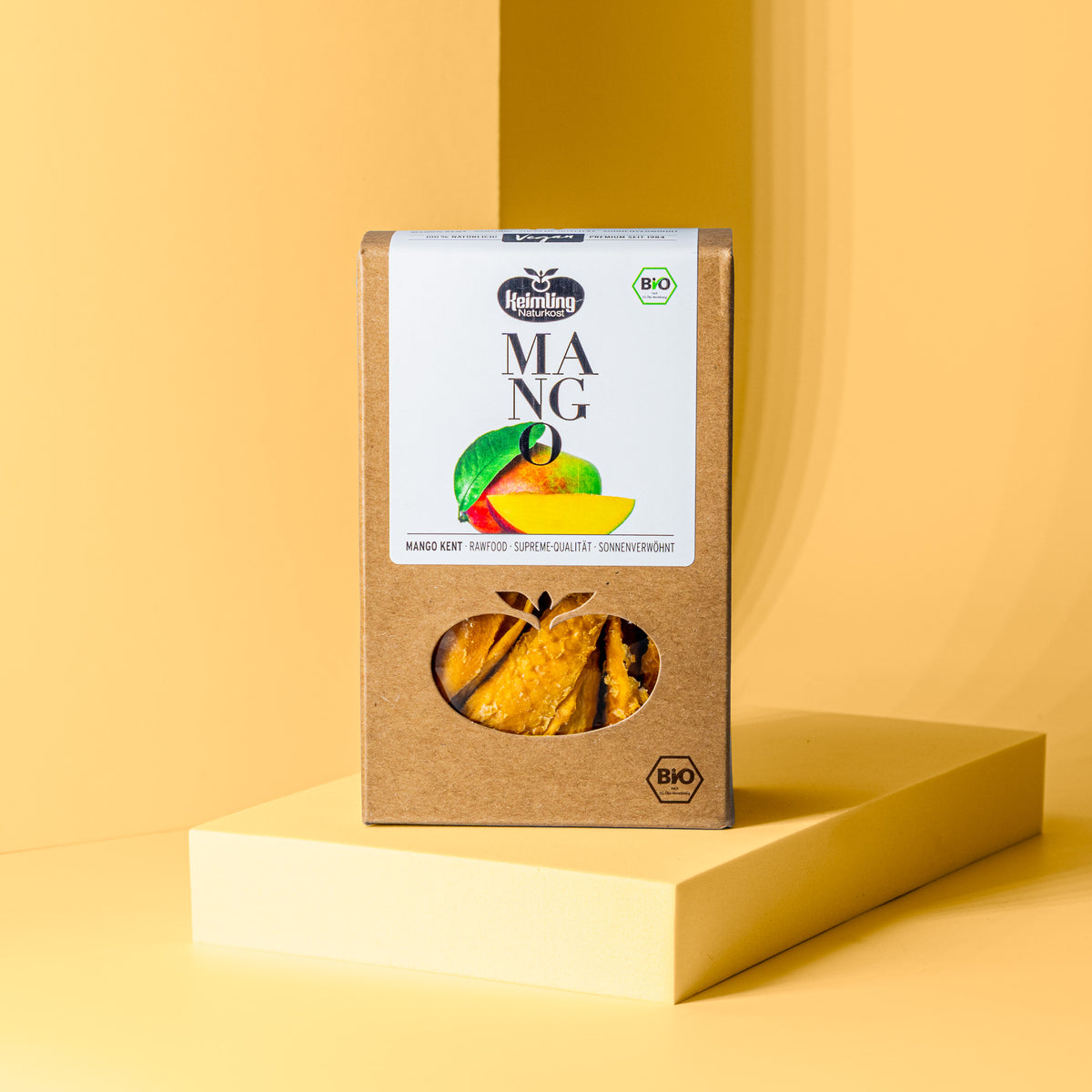 Mango Kent in Faltschachtel aus Pappkarton.