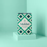Grüne Packung Meersalzflocken von Maldon