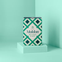 Grüne Packung Meersalzflocken von Maldon