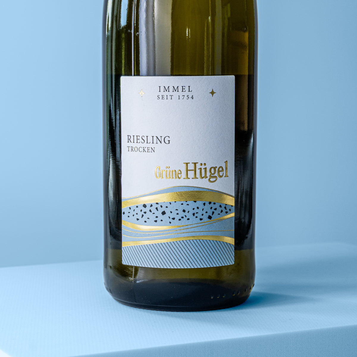 Etikett Flasche Weißwein Riesling Grüne Hügel 2024