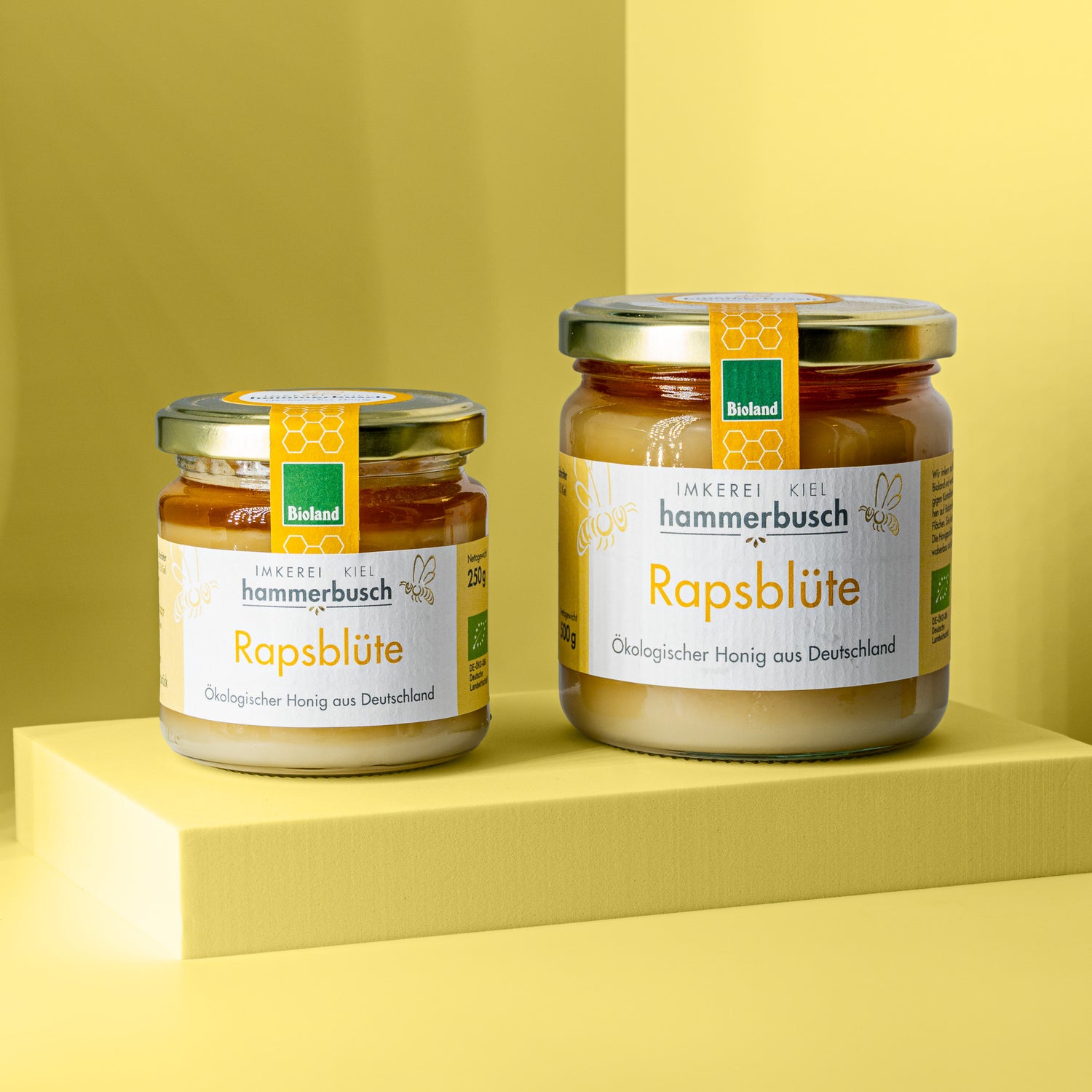 250g und 500g Glas Rapsblütenhonig