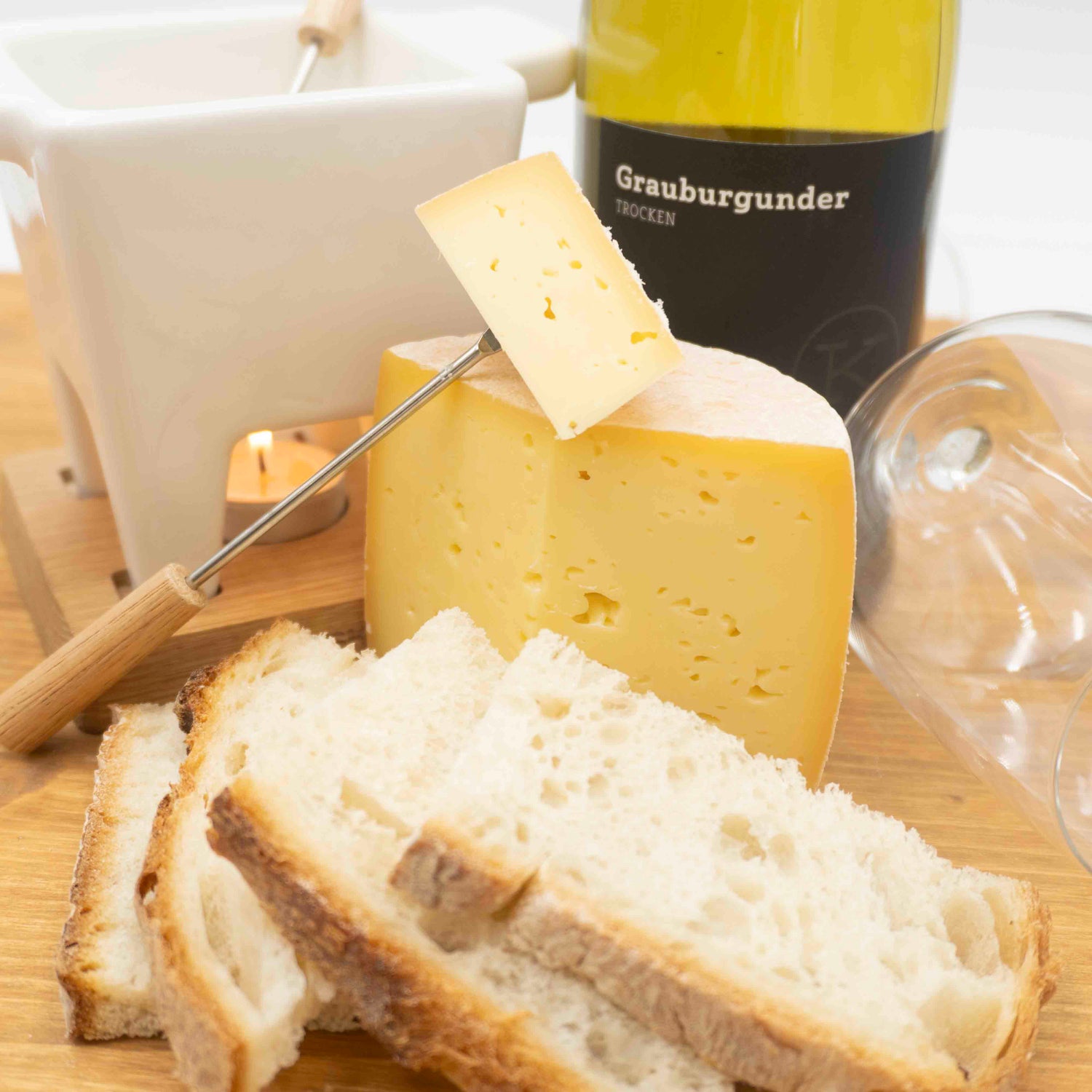 Käse Kessel in Gebrauch